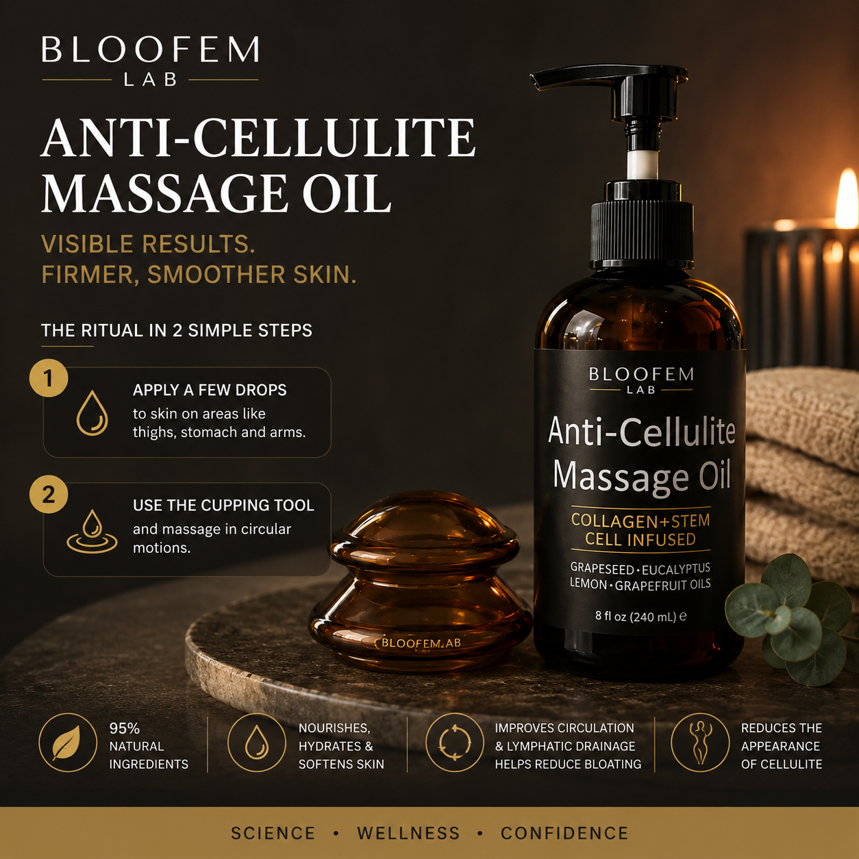Anti-Cellulite Firming Oil + Multizone Cupping